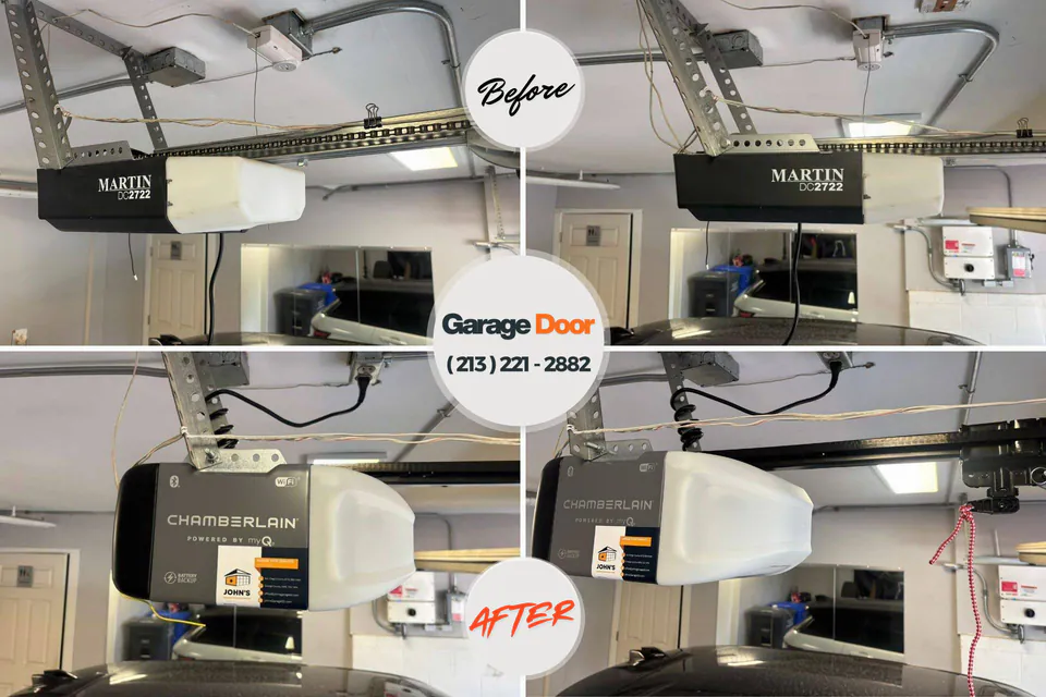Before and after: garage door repair New Hope, OR